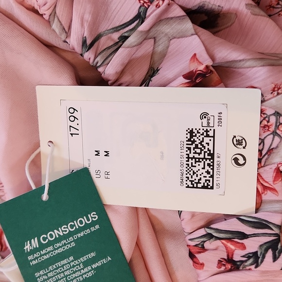 JOHANNA ORTIZ x H&M Mauve Floral Tie Hem Satin Blouse Size M - Picture 14 of 15